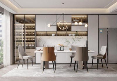 现代家居餐厅3D模型下载